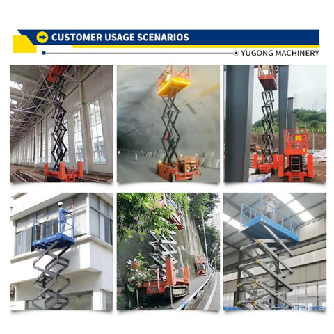 Shop Tough Heavy Duty Scissor Lift Platform Built Like A Tank For Industrial Material Handling And Machine Installation Featuring Reinforced Steel Base And Rock Solid Guardrails in various usage scenarios.