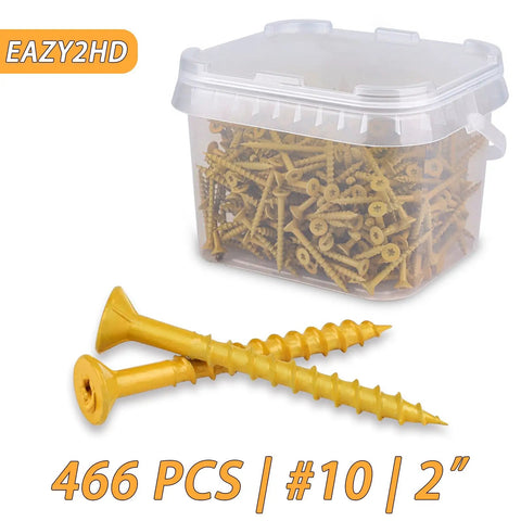 Exterior Wood Screws Size Ten By Two Inches With T25 Star Torx Drive Deck Screws 466 Piece Set