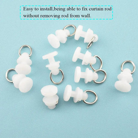 Heavy Duty Ceiling Curtain Track Carriers With Smooth Glide Rollers 11mm Diameter Drape Pulleys Brackets For L Shape And U Shape Tracks Plastic White 50 Pack Ideal For Room Dividers And Drapery Systems, white plastic curtain carriers with metal rings
