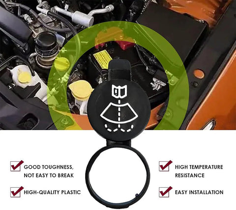 Replacement Windshield Washer Reservoir Cap For GMC Chevrolet Buick Cadillac Black Plastic Bottle Cover With Easy Snap On Installation