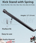 Heavy Duty Kick Stand With Spring Replacement For 70cc To 200cc Dirt Pit Bikes Twelve Inch Tall Built Tough