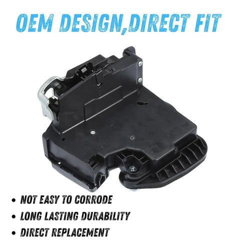 Front Right Passenger Side Door Lock Actuator Assembly Fits Chevy Silverado 1500 And Gmc Sierra 1500 2014 To 2021 shown from an angle highlighting the detail.