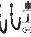 Heavy Duty Kayak Wall Mount Rack With 100 Lb Capacity For Kayaks Paddleboards Surfboards Snowboards And More Garage Storage Space Saver Wall Hanger Keeps Your Gear Neatly Off The Floor with powder-coated steel and foam-padded hooks