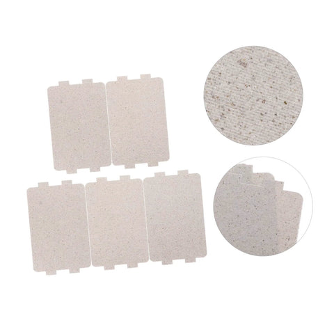 Five Pack Microwave Oven Mica Plates And Sheets Set, showcasing heat resistant insulation material with close-up texture view.