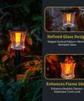 Lit Glass Solar Torch Lights Outdoor Waterproof Flickering Flame Tiki Torches With Modular Design Auto On Off LED Solar Lights for Garden