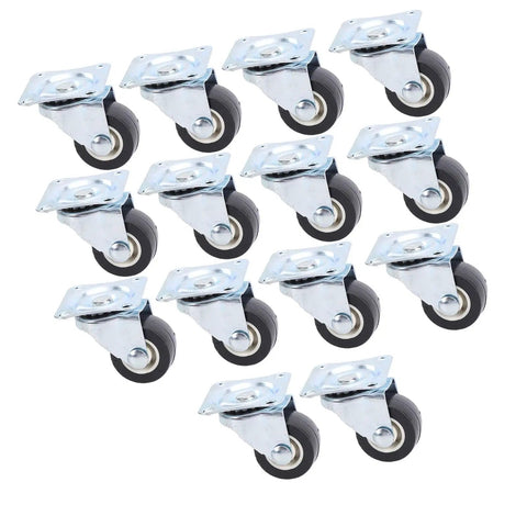 Chiyyak 14 Pieces Furniture Casters, 360 Degree Rotation, 1 Inch Swivel Caster Wheel for Table Cabinet Workbench shown in a group.