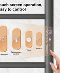 4 Bar Heated Towel Rack For Bathroom, Wall Mounted Electric Towel Warmer With Timer, touch screen controls displayed