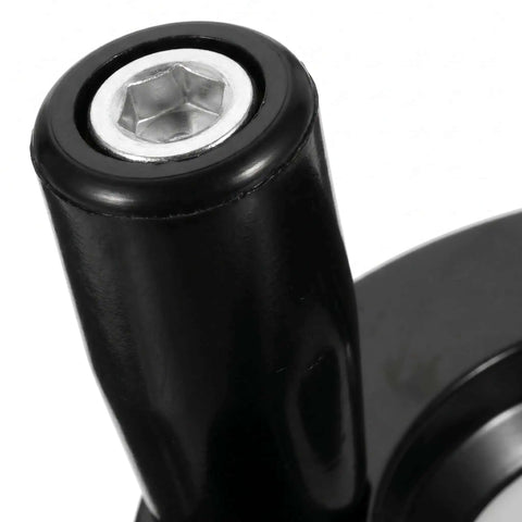 Close-up of 2 Pack Bakelite And Aluminum Lathe Machine Handle With Enhanced Grip, showcasing anti slip grip and hexagonal hub detail.