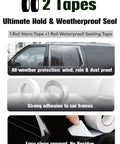 Image showing two types of tape for All-In-One Temporary Car Window Cover For Broken Glass 78.7 Inch By 39.4 Inch Waterproof PVC Sheet