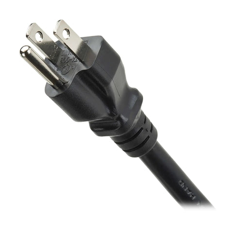 Close-up of plug with 15-foot extension cord Heavy Duty Power Strip With 6 Right Angle Outlets In All Metal Housing Mountable UL24RA15