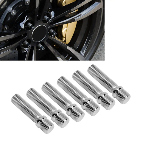 Upgrade Your Rig with The Ultimate AstraLoom Extended Wheel Stud Adapter Kit Featuring Sleek 58mm Conversion Bolts And A 41mm Shank For Easy Wheel Swaps Plus Smoother Performance And Cooler Looks With Compatible Lug Nuts. Wheel stud adapter kit, 58mm zinc plated steel bolts on black alloy wheel