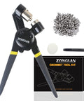 Heavy Duty Grommet Tool Kit 3/8 Inch Handheld Punch Pliers Set With 500 Pcs 10mm Silver Grommets Box and Components