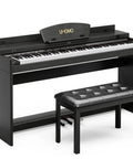 Dope 88 Key Weighted Digital Piano Keyboard With Bench And Stand For Beginners And Adults, full-size with headphone jack