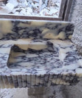 Premium Calacatta Viola Marble Fluted Vanity Sink Featuring Bold Stone Details And Dope Countertop Setup For Indoor Bathrooms Or Residential Vanities Built Tough For Daily Use, showcasing fluted design.