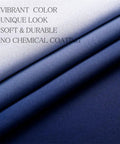 Close-up of Dope Ombre Navy Blue And White Blackout Curtains fabric showing ombre gradient, soft and durable texture.