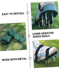 Lawn Aerator Shoes with 1.77 Inch Metal Spikes, Replacement Pegs in Green Design for Yard and Garden Soil Aeration