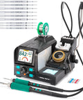 200W Micro Soldering Kit With Pro Grade Precision Iron Station, 11 Tips, Lead Free Solder, Auto Temperature Calibration