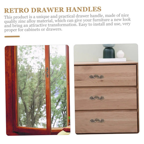 Vintage Retro Drawer Handles Set For Jewelry Boxes And Small Cabinets Mini 56x17mm Wooden Chest Pulls on modern cabinet.