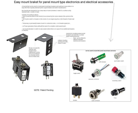 Panel Mount Bracket For Electrical Components Like Push Button Breaker Toggle Switch Led Indicator Fuse Holder And More Built From Marine Grade 5052 Aluminum Black Anodized For Easy Surface Mounting, black bracket for breakers and switches