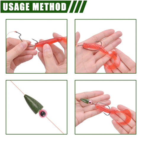 Bullet Shape Fishing Sinkers Lead Bullet Sinker Worm Weights 55 Piece Box Kit for Bass Fishing Texas Rig Carolina Rig Slip Sinker