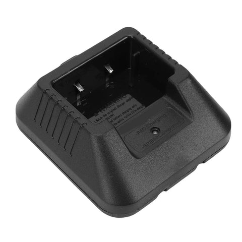 Close-up of 2 Pack UV5R Radio Charger Dock with built-in indicator light, ABS construction for UV5R Plus, UV5RA, UV5RB series.