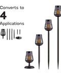 Solar Insect Killer Torch Bug Zapper And Accent Light for Patio Outdoor Pest Control with four installation options