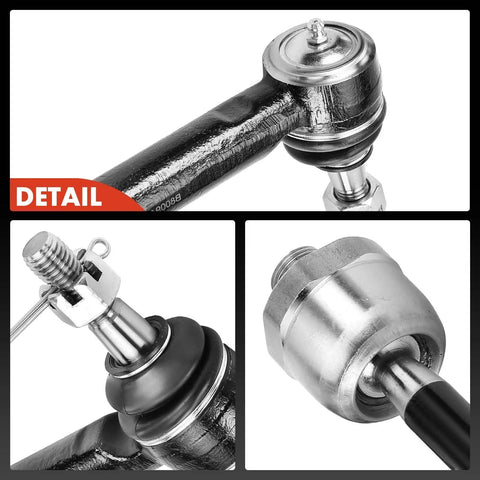 Front Inner And Outer Tie Rod End Kit To Fix Uneven Tire Wear And Bring Smoother Steering For Chevrolet Tahoe Suburban Silverado 1500 Sierra 1500 Yukon Yukon XL Escalade 2015 To 2020 detail view of metal tie rod ends