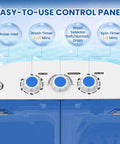 Compact Portable Washing Machine Mini Washer And Spin Dryer Combo 14 Lbs control panel with wash and spin timers.