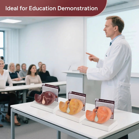 Hella Realistic Silicone Liver Anatomy Set Featuring Three Straight Up Life Size Medical Teaching Models displayed in lecture.