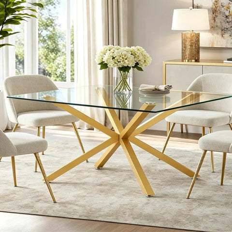 Heavy Duty 30 Inch Gold Metal Table Legs For Dining Tables With No Drill Suction Cup Mount For Glass And Marble Tops shown in room