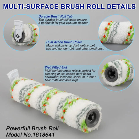 Close-up of Multi Surface Pet Hair Brush Roll 2788 showing material and features for Bissell CrossWave Max and HydroSteam vacuums.