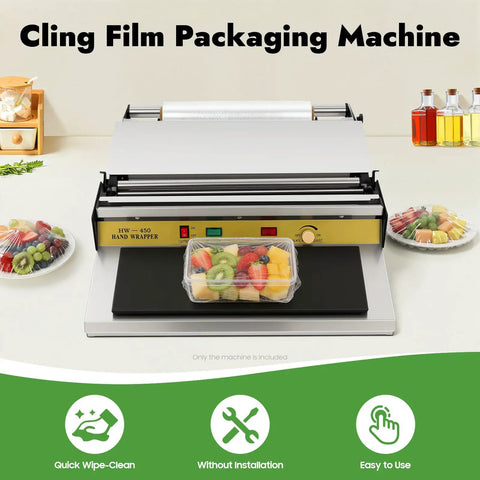 Heavy Duty 18 Inch Hand Wrapping Machine Pro Level Food Film Sealer With Lightning Fast Heat for sealing fruit trays.