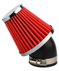 48mm Motorcycle Air Filter Beefed Up High Performance For Dirt Bike Pit Bike Motocross GY6 ATV SSR TTR AJS Cone Style With 45 Degree Bend Inlet