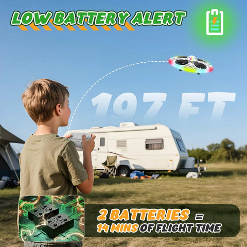 Child flying UFO Drone For Kids Indoor Flying Toy Remote Control Aircraft With LED Lights Auto Hover outdoors by RV