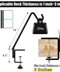 Heavy Duty 14 Inch Deck Hooks 2 Pack Bird Feeder Hangers For Rails Fits 1 To 3 Inch Thick Decks Black Powder Coated Steel