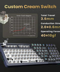 Sick Tri Mode Wireless Gaming Keyboard With Gasket Mount Mechanical Structure Hot Swappable Switches Eight Thousand Mah Battery Custom Cream Switch details