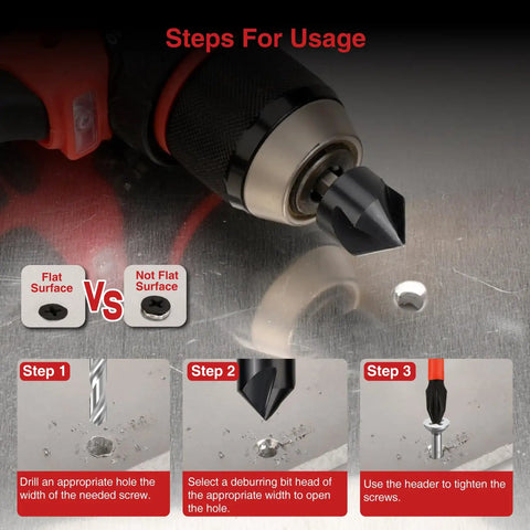 M35 Cobalt TiAlN Coated Countersink Drill Bit Set Built For Heavy Duty Jobs With guide steps for drilling and screw tightening