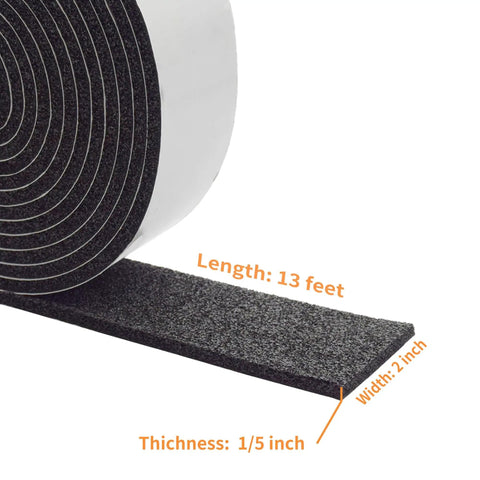 Close-up of Pipe Insulation Foam Wrap Tape Self Adhesive With High Resilience For Pipe Insulation Wrap 13 Ft Long 2 Inch Wide 1/5 Inch Thick