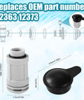 Diagram with Two Pack Air Jet Valve And Cap Replacement For Above Ground Pools, showing valve and cap dimensions.