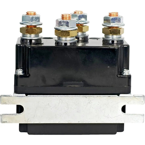 Beefed-Up 12V 500A Winch Solenoid Contactor Relay For 8000-17000Lbs ATV UTV Boat 4X4 SUV Truck Ready To Roll With Warn A2000 And Badlands 12000 3-Wire Motors 12V DC M8 Studs Heavy-Duty Power Control, black relay with M8 studs