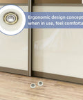 Rock Solid Replacement Sliding Door Wheels With Heavy Duty Nylon And Steel Build Ultra Quiet Zero Friction Caster Rollers in close up on door track.