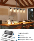 Straight Up Modern Farmhouse 5 Light Dining Room Chandelier With Dope Seeded Glass Shades Galvanized Steel Island Ceiling Fixture Lighting Top Shelf Kitchen Vibes in a kitchen with adjustable height.