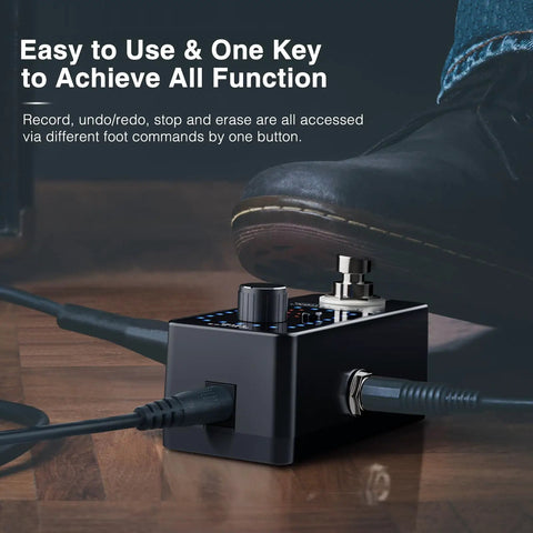 Foot pressing Nine Loop Guitar Looper Pedal With 40 Minute Total Recording Time And Ten Minute Per Loop Uncompressed 48K 24Bit Audio
