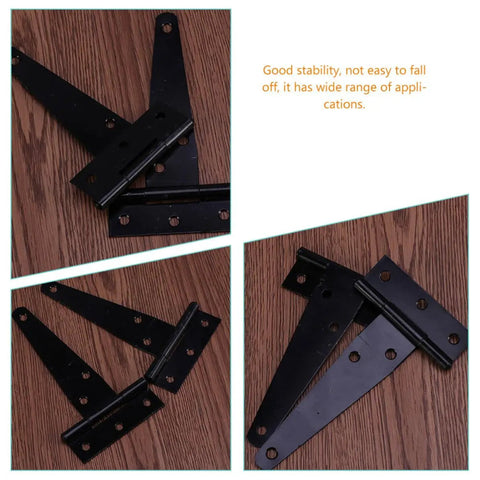 10 Pack Heavy Duty 4 Inch T Hinges For Doors And Gates Thickened Iron Gate Hinge Set Black Load Bearing Barn Shed