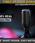 Real Carbon Fiber Shift Knob Upgrade With 4 Metal Adapters For 4 5 6 Speed Manual And Buttonless Automatic Transmissions Weighted