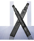 Side Mount Ball Bearing Drawer Slides 12 Inch Black 2 Pack, Smooth Silent Opening, Full Extension, Folding Design, Easy Glide Rails