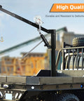 Garvee 1000-lb pickup truck crane with hydraulic hoist and winch installed on a diamond-plate truck bed.