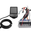 Electric Bike Brushless Motor Controller with TFT LCD Display 60V 500W 28A metal housing showing wiring and screen