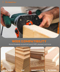 Person using Rabbet Router Bit Set With Six Bearings And Quarter Inch Shank, Carbide Tipped Bits For Pro Woodworking on wood.
