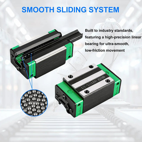Durable 300mm Linear Guide Rail Kit With Four Bearing Blocks smooth sliding supports CNC routers and DIY machines